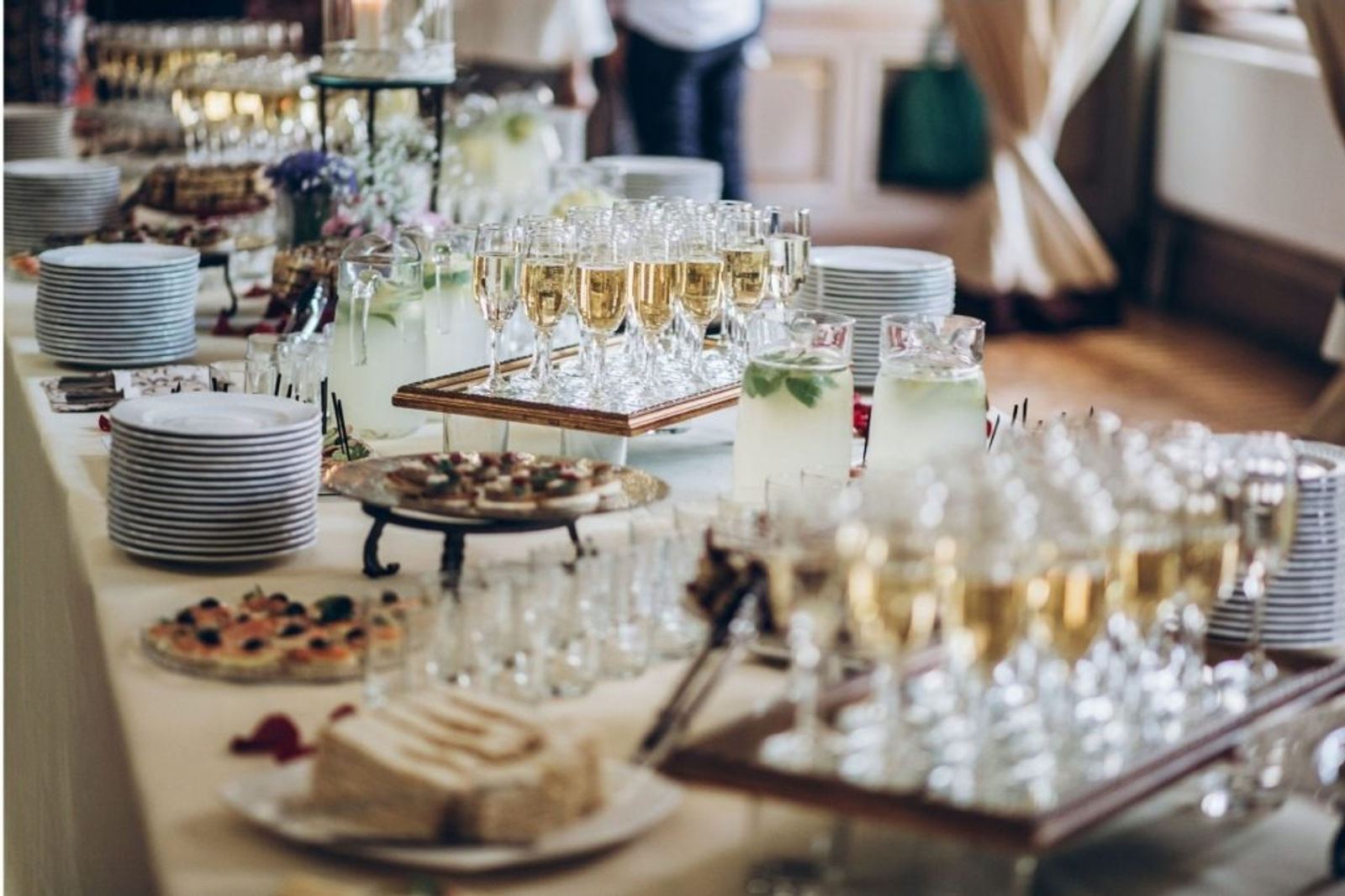 Reception set up in the banquet room