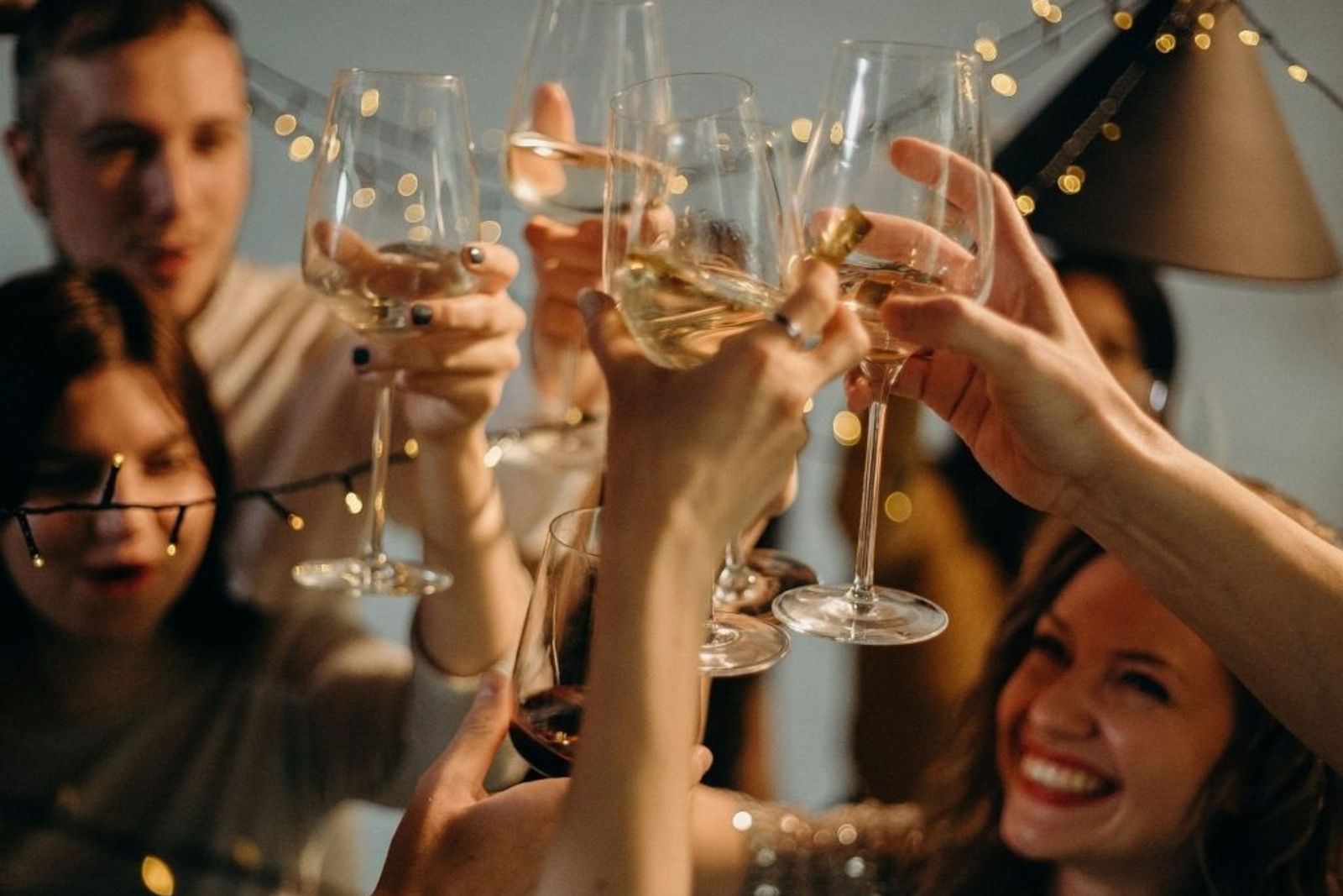 Guests raising a toast